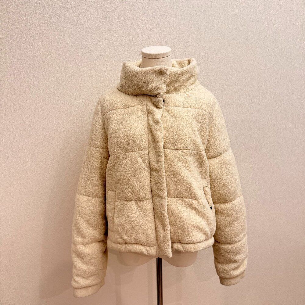 Cotton On Women's Cream Sherpa Puffer Jacket
